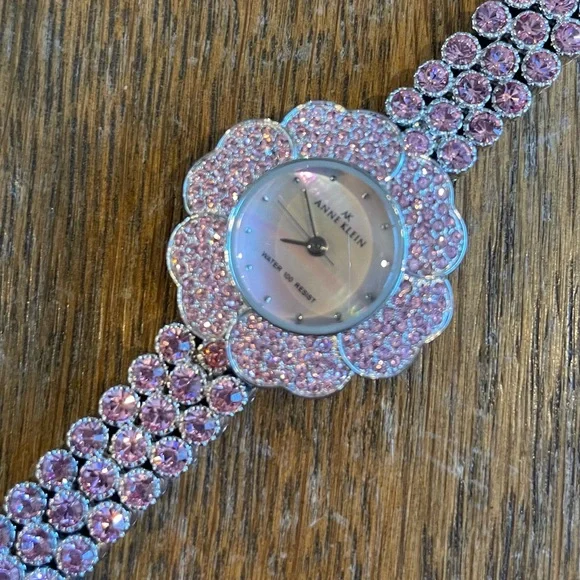 Anne Klein Rhinestone Pink Silver Watch - Picture 3 of 10